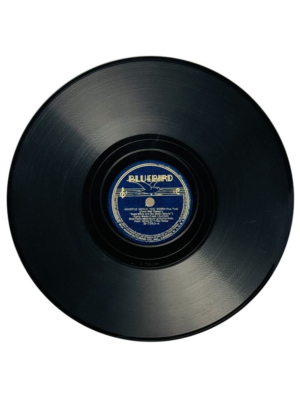 Shep Fields Whistle While You Work 10in Shellac 78 RPM Bluebird Records B-7343